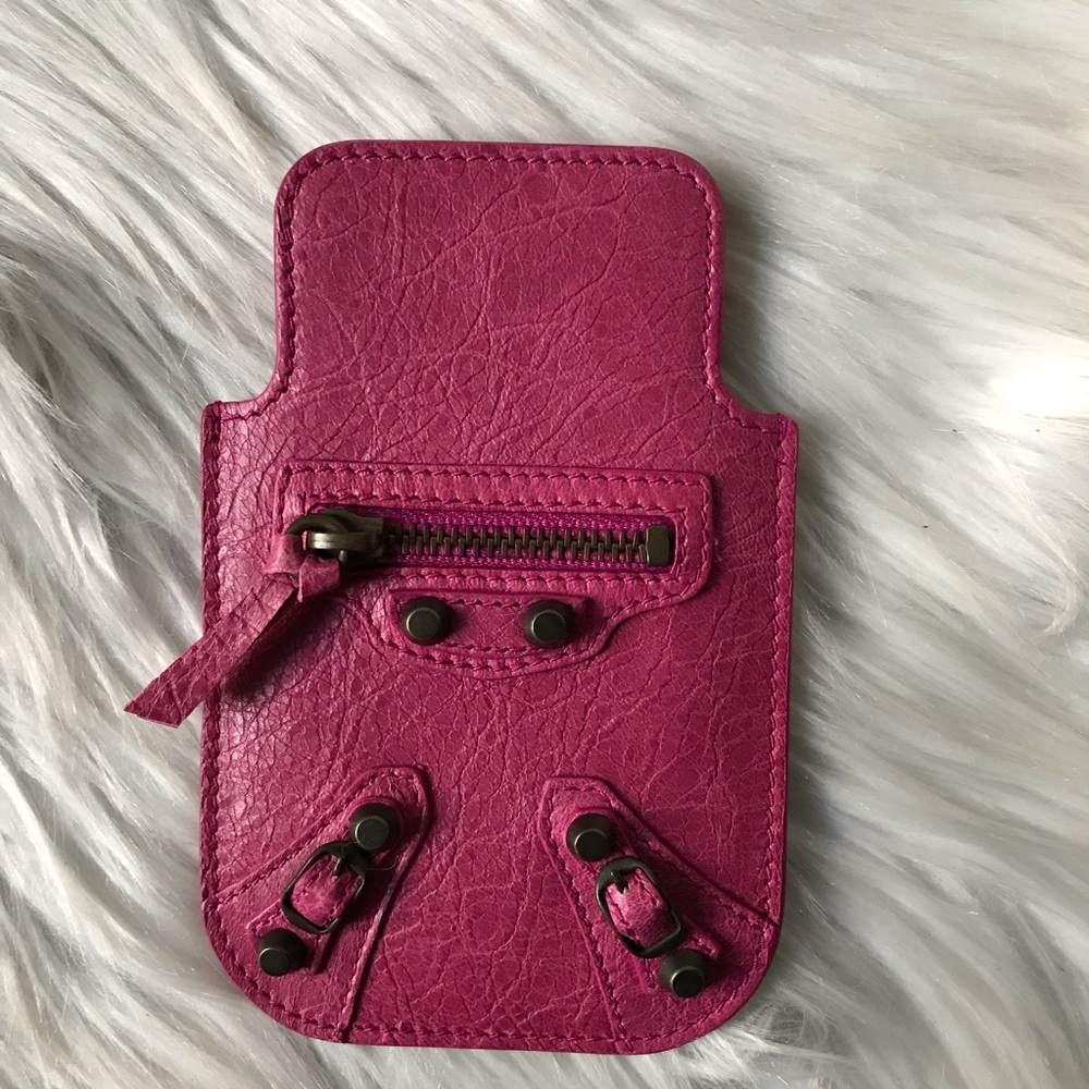 Balenciaga Pink Phone/Card Case Tech - Picture 1 of 8